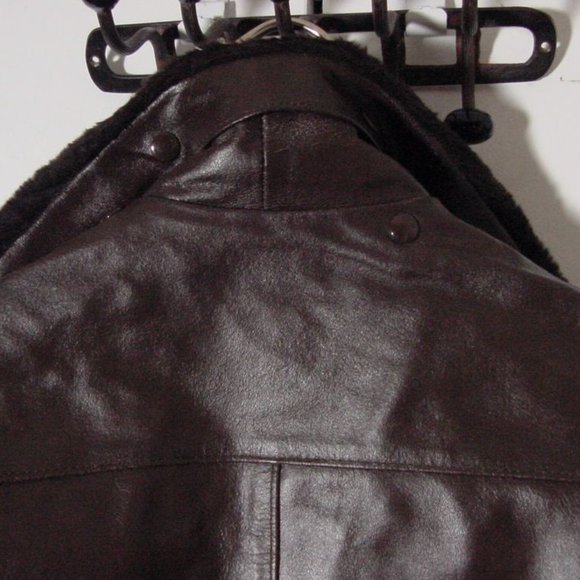 Vtg 80's Sears Leather Shop Brown Bomber jacket Sz 42 USA Made - Picture 8 of 10